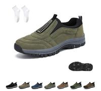 Enjerr Orthopedic Shoes Men, Enjerr Men's Slip-on Orthopedic Shoes with Arch Support, Comfortable Waterproof Breathable Non-Slip Outdoor Walking Sneakers(Green,EU40)