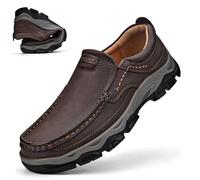 Enjerr Orthopedic Shoes Mens, Loafers Shoes for Men, Orthopedic Arch Support Leather Slip-on Loafers, Waterproof (B-Dark Brown, Adult, Men, 8.5, Numeric, UK Footwear Size System, Medium)