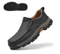 Enjerr Orthopedic Shoes Mens, Loafers Shoes for Men, Orthopedic Arch Support Leather Slip-on Loafers, Waterproof (C-Grey, Adult, Men, 10, Numeric, UK Footwear Size System, Medium)