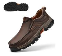 Enjerr Orthopedic Shoes Mens, Loafers Shoes for Men, Orthopedic Arch Support Leather Slip-on Loafers, Waterproof (C-Dark Brown, Adult, Men, 10, Numeric, UK Footwear Size System, Medium)