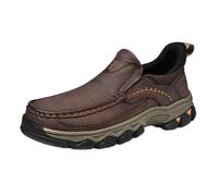Enjerr Orthopedic Shoes Mens, Loafers Shoes for Men, Orthopedic Arch Support Leather Slip-on Loafers, Waterproof (A-Dark Brown, Adult, Men, 11, Numeric, UK Footwear Size System, Medium)