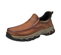 Enjerr Orthopedic Shoes Mens, Loafers Shoes for Men, Orthopedic Arch Support Leather Slip-on Loafers, Waterproof (A-Light Brown, Adult, Men, 14, Numeric, UK Footwear Size System, Medium)