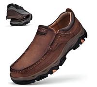 Enjerr Orthopedic Shoes Mens, Loafers Shoes for Men, Orthopedic Arch Support Leather Slip-on Loafers, Waterproof (B-Light Brown, Adult, Men, 6, Numeric, UK Footwear Size System, Medium)