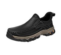 Enjerr Orthopedic Shoes Mens, Loafers Shoes for Men, Orthopedic Arch Support Leather Slip-on Loafers, Waterproof (A-Black, Adult, Men, 9.5, Numeric, UK Footwear Size System, Medium)