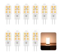 Enjiror 10Pcs Bi-pin G4 LED Bulbs 2W AC/DC 12V Energy Saving Non Dimmable No Flicker 200LM for Home Lighting Decor Replacement Equivalent Capsule Lamp Bulb for Under Cabinet Chandelier (Warm White)