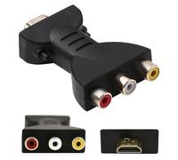 Enjiror RCA to HDMI Converter 1080P AV Adapter High Definition HDMI to CVBS Video Audio with Gold Plated Interface Male Female RGB Cable Compatible with PC Laptop Xbox TV Camera DVD USB Charging