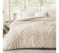ENJOHOS Boho California King Comforter Set - Beige King Size Comforter Set, 3 Pieces Tufted Rainbow Bedding Comforters for All Season, Lightweight Soft Microfiber Comforter with 2 Pillow Cases
