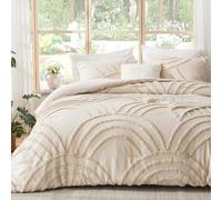 ENJOHOS California King Comforter Set - Beige King Size Comforter Set, 3 Pieces Boho Tufted Rainbow Bedding Comforters for All Season, Lightweight Soft Microfiber Comforter with 2 Pillow Cases