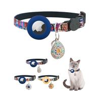 EnjoIt AirTag Cat Collar Breakaway, with Apple Air Tag Holder, Bell and Classical Pendant for Small Pets Cats Puppies Kitten Red