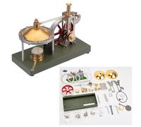ENJOMOR Metal Steam Engine Model Kit That Works, Retro Vertical Steam Engine Model with Spherical Boiler Support and Additional Load