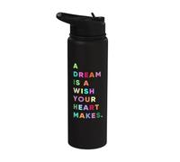 Enjoy A Dream is A Wish Your Heart Makes Cool Quotes Graphic Stainless Steel Insulated Water Bottle