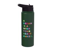 Enjoy A Dream is A Wish Your Heart Makes Cool Quotes Graphic Stainless Steel Insulated Water Bottle