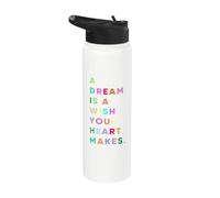 Enjoy A Dream is A Wish Your Heart Makes Cool Quotes Graphic Stainless Steel Insulated Water Bottle