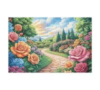 Enjoy A Relaxing Activity with Orange Rose Path Cabin Rural Countryside Wild 1000 Piece Adult Puzzle Fun Stimulating And Perfect for Hobby 1000 PCS（75x50cm）