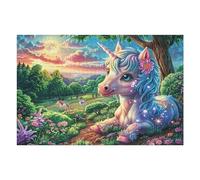 Enjoy A Relaxing Activity with Unicorn Flower Forest Wildlife Wild Nature Fantasy Beautiful 1000 Piece Adult Puzzle Fun Stimulating And Perfect for Hobby 1000 PCS（75x50cm）