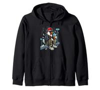 Enjoy an iced coffee with a cool hen in the night city Zip Hoodie