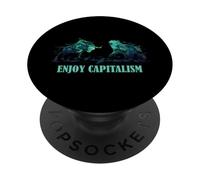 Enjoy Capitalism Bull Bear Stock Market Trader PopSockets Adhesive PopGrip
