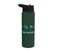 Enjoy Capitalism Bull Bear Stock Market Trader Stainless Steel Insulated Water Bottle