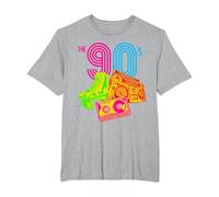 Enjoy Cool Vintage Retro I Love 90's Era Graphic Design Fun T-Shirt, Men's Big and Tall, Heather Grey, 5X Tall