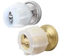 Enjoy Cover |Door Handle Grip Doorstop Knob Stopper Cover, Set of 2 Silicone Door Knob Grips Universal Size Protects Walls from Dents and Damage (Clear)