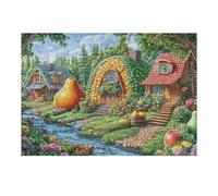 Enjoy Creative Fun with Cottage Pear Tree Stream Forest Wild Nature 300 Piece Adult Puzzle Engaging Relaxing And Ideal for Home 300 PCS（40x28cm）