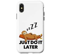 Enjoy Do It Later Cool Funny Sarcastic Lazy Sloth Sleep Fun Case for iPhone X/XS