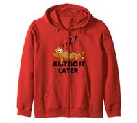 Enjoy Do It Later Cool Funny Sarcastic Lazy Sloth Sleep Fun Zip Hoodie