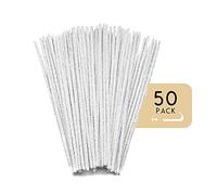 Enjoy Dokha Straw Pipe Cleaners, Strong Versatile and Sturdy Pipe Cleaners for Pipes and Home Cleaning, Arts and Craft Supplies for Diy Projects, White, 6 inches x Pack of 50