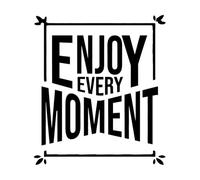 Enjoy Every Moment Quotes Inspirational Motivation Vinyl Wall Decals 42x47.7cm Car Body Decoration Black