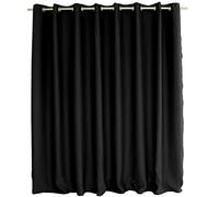 ED ENJOY HOME Enjoy Home Blackout Curtain with 8 Eyelets Chrome Metal Diameter 4 cm Large Width 100% Polyester 300 x 240 cm Ready to Hang Easy Care Basic Collection Black, 300X240