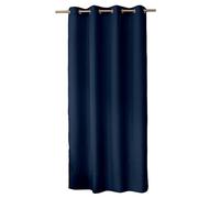 Enjoy Home Basic Polyester Curtain with 8 Silver Eyelets Diameter 4 cm 140 x 240 cm Navy Blue