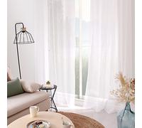 Enjoy Home Net Curtain 140 x 240 cm with 8 Silver Eyelets Diameter 4 cm 100% Sandblasted Polyester White