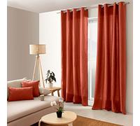 Enjoy Home - Pair of Curtains Right - Cotton - 135 x 240 cm - Terracotta - Panama Collection - Ready to Hang - Washable at 30 °C - All Rooms - Bedding - Cushions