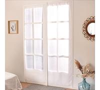 Enjoy Home - Pair of White Curtains - 90 x 220 cm - Rod Pocket - 100% Sandblasted Polyester - Sandblasted Collection