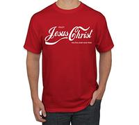 Enjoy Jesus Christ Parody T-Shirt - Thou Shalt Never Thirst, Funny Christian Tee, Christian Gifts for Men, Faith Apparel, Red-jesuschrist, Medium