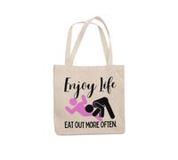 Enjoy Life Eat Out More Often - Funny Rude Tote Bag (Natural)