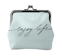 Enjoy Life Handwritten Black Text Printing Minimalist Lightweight Wallet for School and Work Commutes,Concerts Travel Kit Wallet