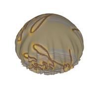 Enjoy Life Handwritten Black Text Shower Caps For Women, Elastic And Reusable Bath Caps, Double Waterproof Layers Shower Cap, Bathing Shower Caps