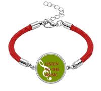 Enjoy Like Music High Notes Lucky Red String Bracelet Rope Bracelet Handmade
