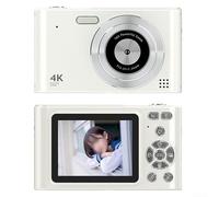 Enjoy Photography Compact Rechargeable Digital Camera with For 16x Zoom and 48MP (White)