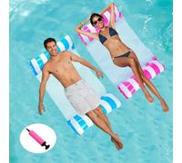 Enjoy Pool Float Water Hammock 2 Pack Inflatable Swimming Pool Float Hammock for Adults, 4-in-1Multi-Purpose Water Floating Rafts for Pool Lake Beach