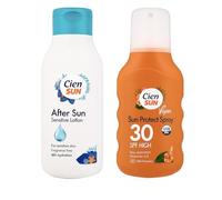 Enjoy powerful sun protection with 200ml Cien SUN Sun Protect Spray SPF 30+ After Sun Sensitive Lotion - 200ml