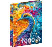 ENJOY Puzzle Abstract Peacock Bird Watercolor Marble Illustration - 1000 Pieces Jigsaw Puzzle for Adults - Matte Finish, Soft Touch, Easy to Assemble, Tight Fit, Vivid Colors, Missing Pieces Service