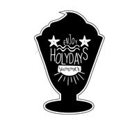 Enjoy Summer holidats Lettering with ice Cream Inspirational Poster Banner Invitation Logo Label Vinyl Wall Decals 36x53.2cm Tattoo Culture Black