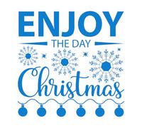 Enjoy The Day Christmas Vinyl Wall Decals 54.6x55cm Do not Damage The Wall Surface Blue