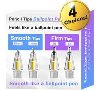 Enjoy The Experience of Writing with a Ballpoint Pen with Your Tablet Pencil! Choose from 4 Different Tips and find The one That is Perfect for You! Pencil Tips Ballpoint Pen(Clear)
