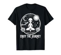 Enjoy the Journey Yoga Celestial Alien Meditation Vibes T-Shirt