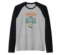 Enjoy The Little Things Daisy Flower Raglan Baseball Tee