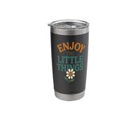 Enjoy The Little Things Daisy Flower Stainless Steel Insulated Tumbler
