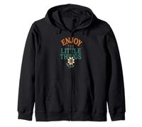 Enjoy the Little Things Daisy Flower Zip Hoodie